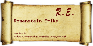 Rosenstein Erika névjegykártya